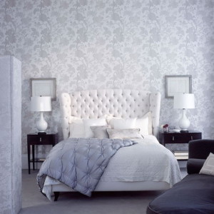 idea-decoración-dormitorio-papel-pintado, romántico