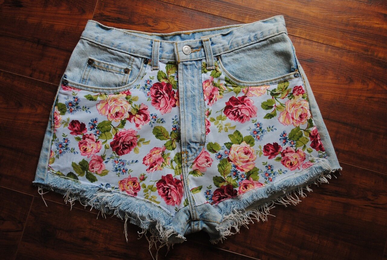Shorts- con flores DIY 
